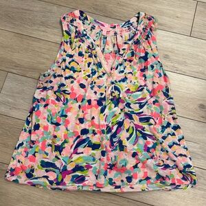 Lilly Pulitzer Multicolor Floral Print Tank Top - Pink, Navy, Green